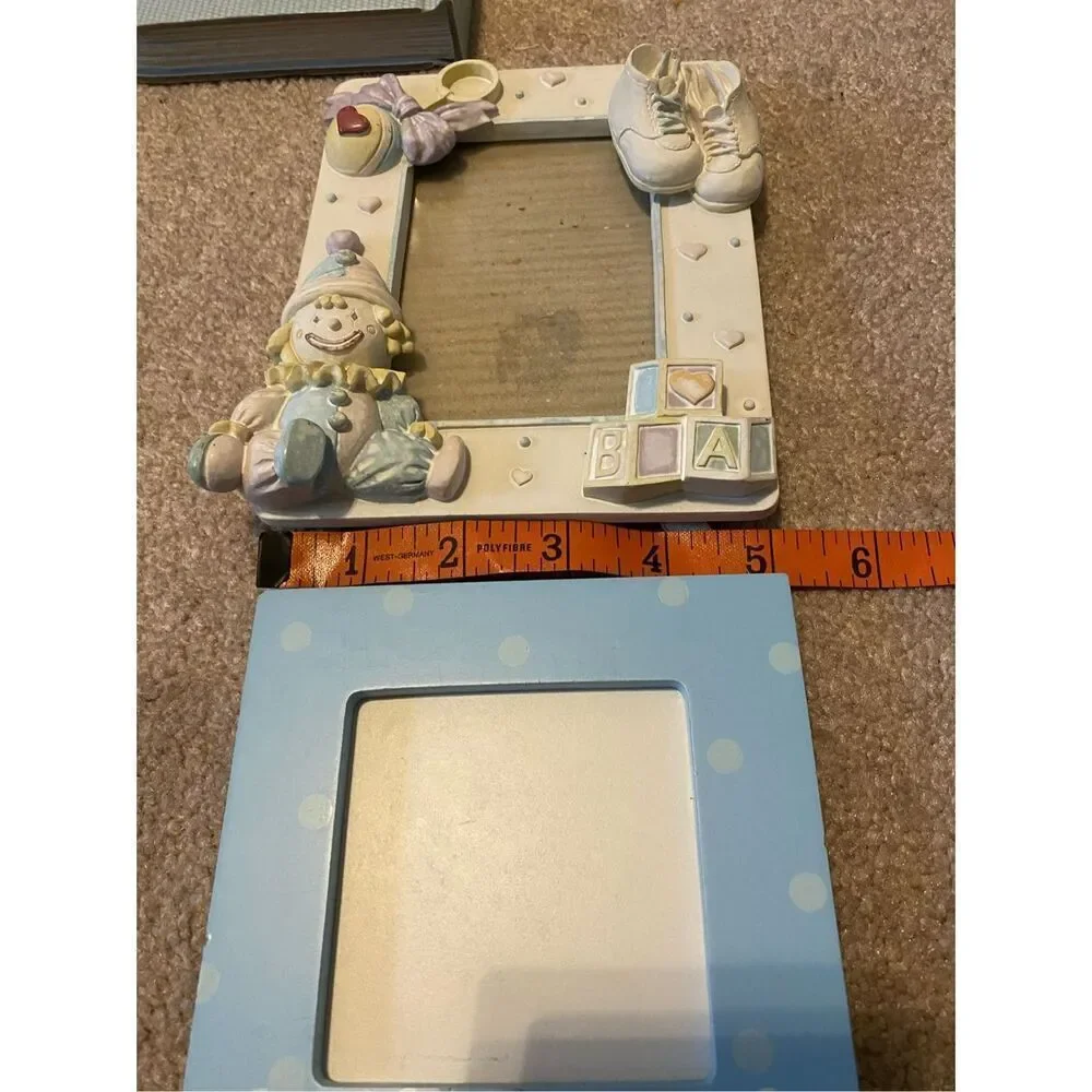 Lot Of 3 Baby Boy Photo Album Picture Frames Clown Little Angel